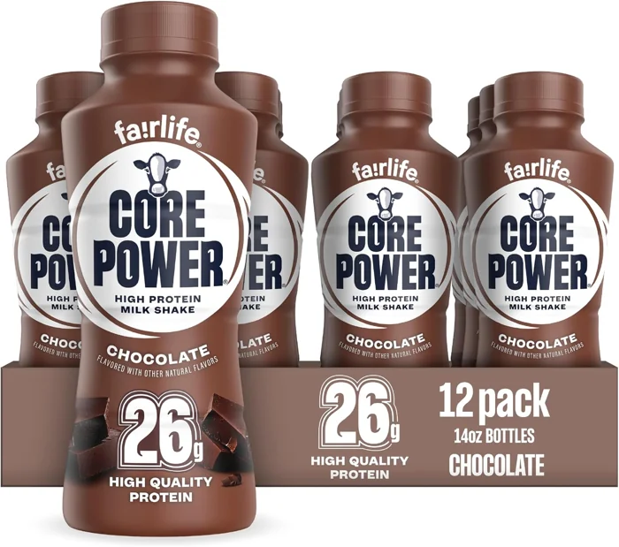 Fairlife Core Power chocolate protein milk shake, 14 fl oz bottles, 12-pack