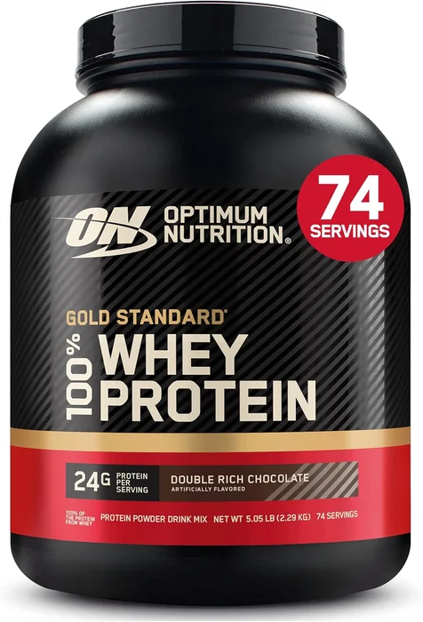 Optimum Nutrition Gold Standard 100% Whey, Double Rich Chocolate, 5 lb tub